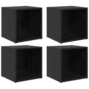 vidaXL TV Cabinet Set 4 pcs Black 37 x 35 x 37.5 cm Engineered Wood