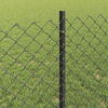 vidaXL Fence with Post Grey 0.8 x 10 m Steel and PVC