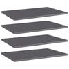 vidaXL Bookshelf Boards 4 pcs High Gloss Grey 60x40x1.5 cm Engineered Wood