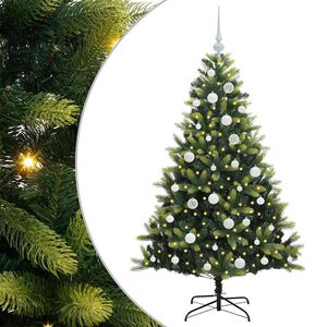 vidaXL Artificial Hinged Christmas Tree 150 LEDs Green 150 cm