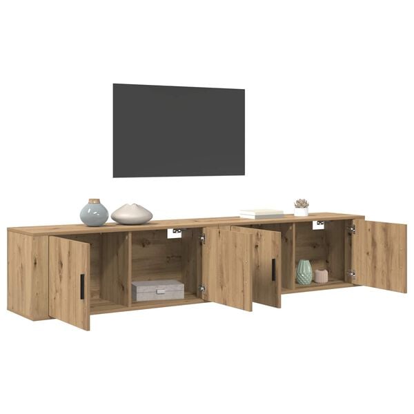 vidaXL Wall-mounted TV Cabinet Set Wall-mounted 2 pcs Artisan Oak