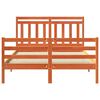 vidaXL Bed Frame with Headboard Wax Brown 160 x 200 cm