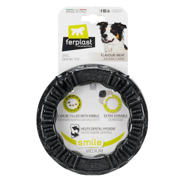 Ferplast Dog Dental Toy Smile Medium Black