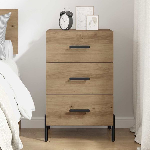 vidaXL Bedside Cabinet Artisan Oak 40 x 40 x 66 cm Engineered Wood