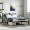 vidaXL Metal Bed Frame without Mattress with Headboard Black 140x190cm