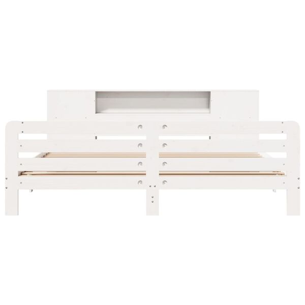 vidaXL Bed Frame without Mattress White 200x200 cm Solid Wood Pine
