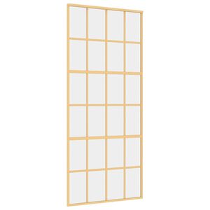 vidaXL Sliding Door Gold 90x205 cm Clear ESG Glass and Aluminium