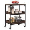 vidaXL Kitchen Trolley Brown Oak 60x41x80.5 cm Engineered Wood