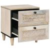 vidaXL Bedside Cabinet Beige 40 x 33 x 46 cm Solid Acacia wood