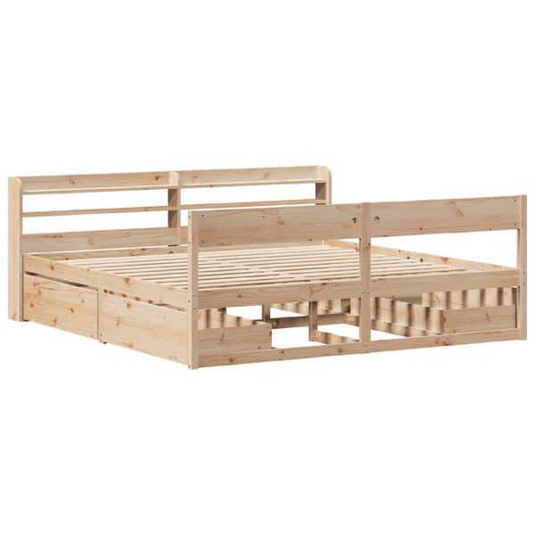 vidaXL Bed Frame without Mattress 180x200 cm Super King Solid Wood Pine