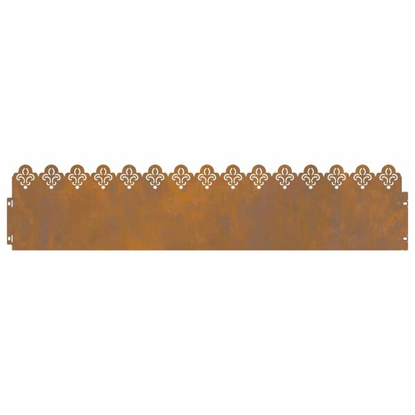 vidaXL Lawn Edgings 10 pcs Rusty 103 x 0.05 x 22 cm Weathering Steel