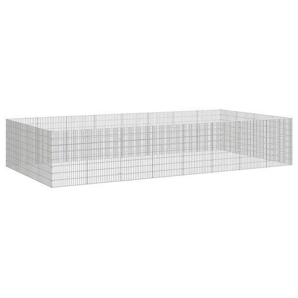vidaXL Free Range Animal Enclosure 24-Panel 54x80 cm Galvanised Iron