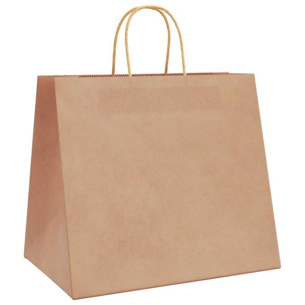 vidaXL Paper Bags 50 pcs with Handles Brown 32x22x28 cm
