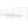 vidaXL Metal Bed Frame without Mattress with Footboard&nbsp;White 120x190cm