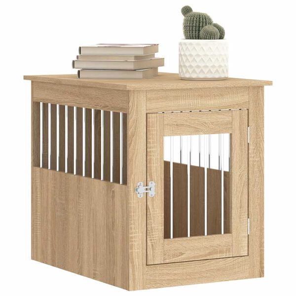 vidaXL Dog Crate Furniture Sonoma Oak 55x75x65 cm Engineered Wood