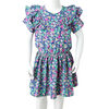 Kids' Dress with Ruffle Sleeves Cobalt Blue 116