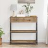 vidaXL Console Table with Drawer Artisan oak 75 x 28 x 75 cm