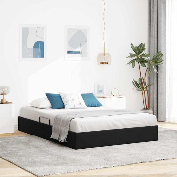 vidaXL Storage Bed with Headboard Black 135 x 190 cm Velvet