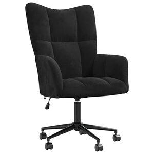 vidaXL Relaxing Chair with Wheel Black 69 x 61.5 x 102 cm Velvet