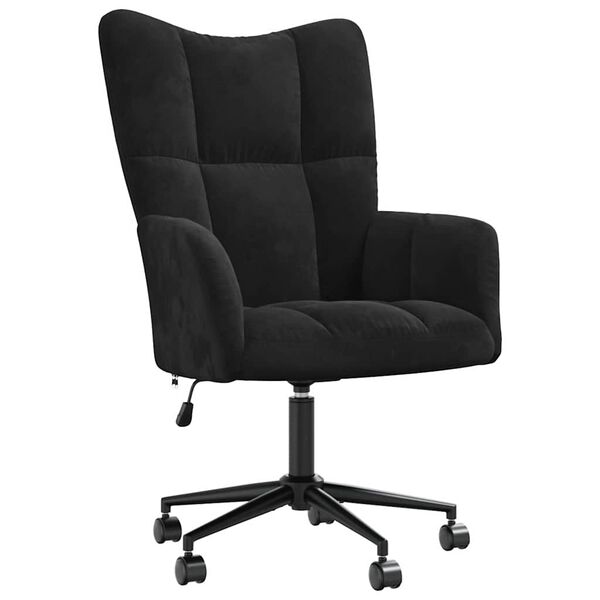 vidaXL Relaxing Chair with Wheel Black 69 x 61.5 x 102 cm Velvet