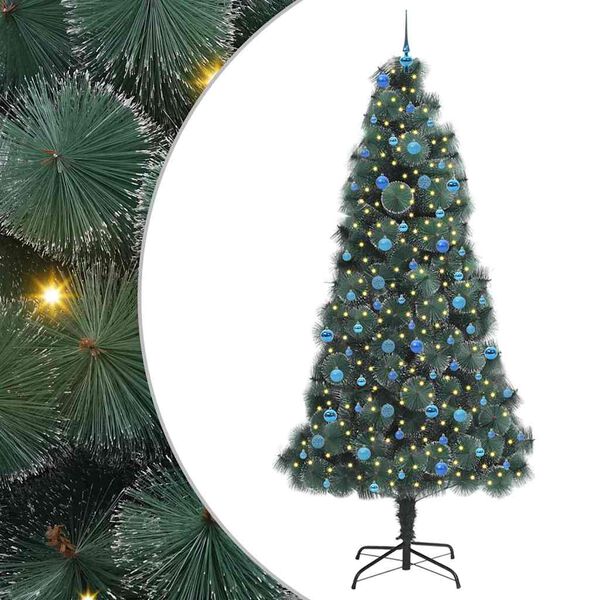 vidaXL Artificial Pre-lit Christmas Tree with Ball Set Green 240 cm