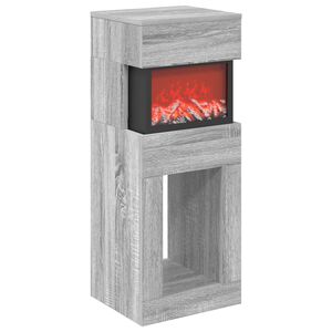vidaXL Electric Fireplace Grey Sonoma 35 x 30 x 86 cm Engineered wood