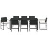 vidaXL Garden Dining Set 9 pcs Black Powder-Coated Steel