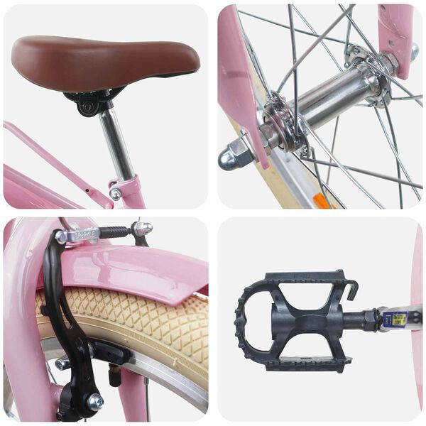 vidaXL Kids Bike 24'' for 8-12 Years Old Light Pink