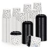 vidaXL Coffee Paper Cups with Lids 120 ml 250 pcs White and Black