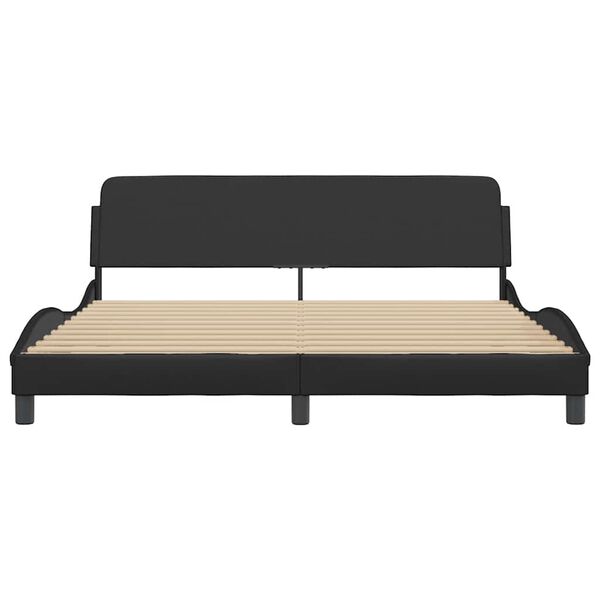 vidaXL Bed Frame "Dover" Black 180x200 cm Super King Faux Leather