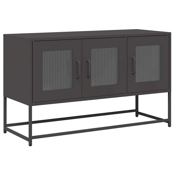 vidaXL TV Cabinet Black 100.5x39x60.5 cm Cold-rolled Steel