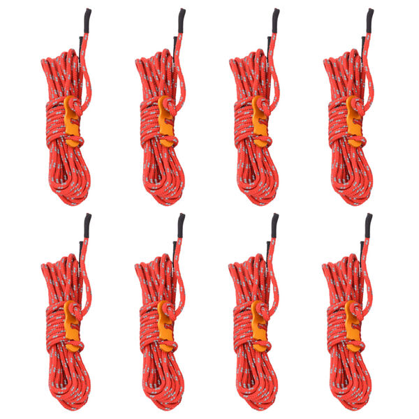 vidaXL Tent Guy Ropes with Spanners Reflective 8 pcs 4 m 4 mm