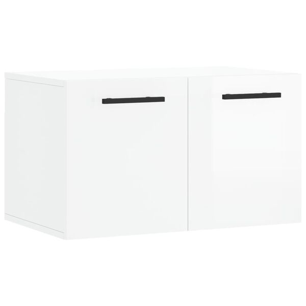 vidaXL Wall Cabinet High Gloss White 60x36.5x35 cm Engineered Wood