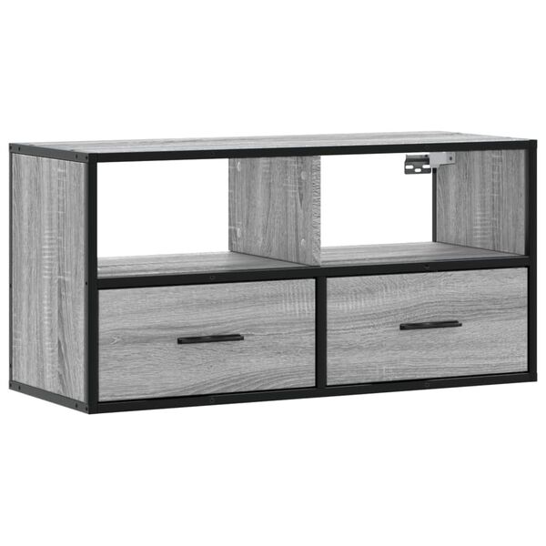 vidaXL TV Cabinet Grey Sonoma 80x31x39.5 cm Engineered Wood and Metal