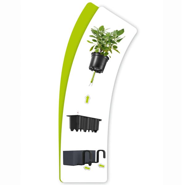 LECHUZA Planter CUBE color triple with Brackets Anthracite 13684