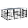 vidaXL Outdoor Dog Kennel with Roof Steel 5,63 m&sup2;