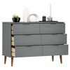 vidaXL Drawer Cabinet MOLDE Grey 113x40x80 cm Solid Wood Pine