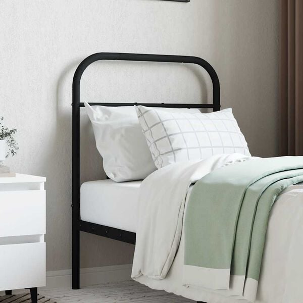 vidaXL Metal Replace Headboard Black 75 cm