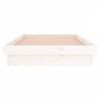 vidaXL LED Bed Frame without Mattress White 90x200 cm Solid Wood