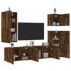 vidaXL 5 Piece TV Wall Units Smoked Oak Engineered Wood