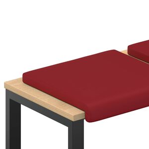 vidaXL Bench Cushion 2 pcs Faux Leather Wine Red Depth 35 cm