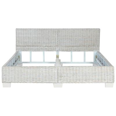 vidaXL Bed Frame Grey Natural Rattan 160x200 cm
