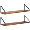 vidaXL Wall Shelves 2 pcs Old Wood 60 x 16 x 15.5 cm