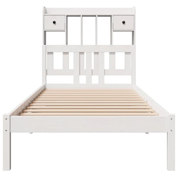 vidaXL Bookcase Bed without Mattress White 90x200 cm Solid Wood Pine