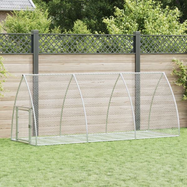 vidaXL Rabbit Hutch Silver 105x300x120 cm Galvanised Steel