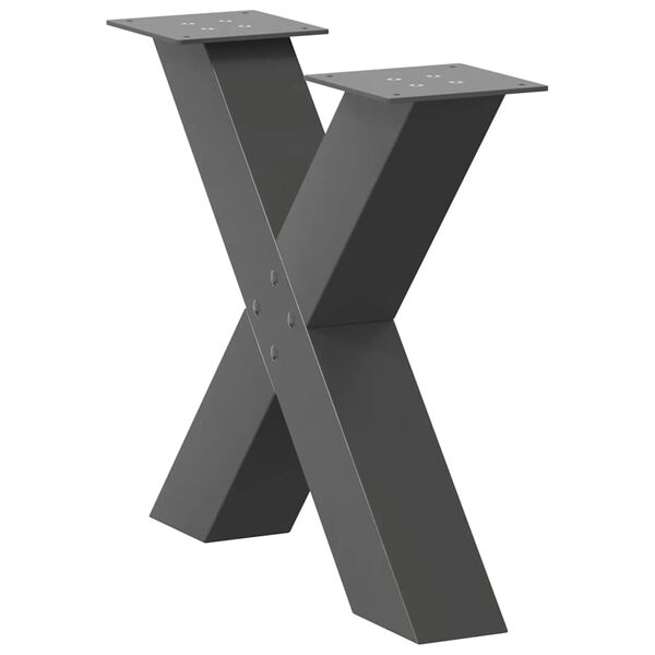 vidaXL Coffee Table Legs X-Shaped 2 pcs Anthracite 50x(42-43) cm Steel