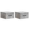 vidaXL Wall-Mounted Bedside Cabinet with Drawer 2 pcs Concrete Grey