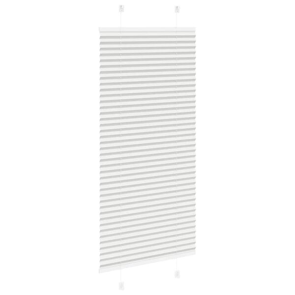 vidaXL Pleated Blind Light Grey 55x150 cm Fabric Width 54.4 cm Polyester
