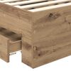 vidaXL Bed Frame with Drawer Artisan Oak 100 x 200 cm Engineered Wood