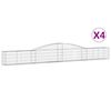 vidaXL Arched Gabion Baskets 4 pcs 400x30x40/60 cm Galvanised Iron